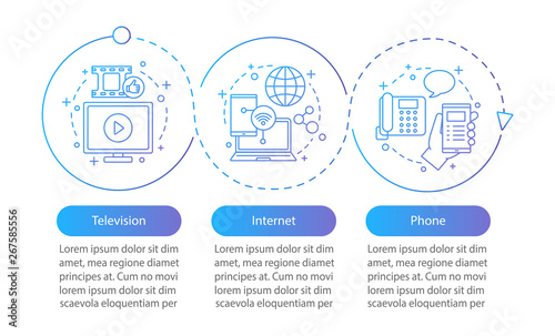 TV, internet, phone bundle vector infographic template