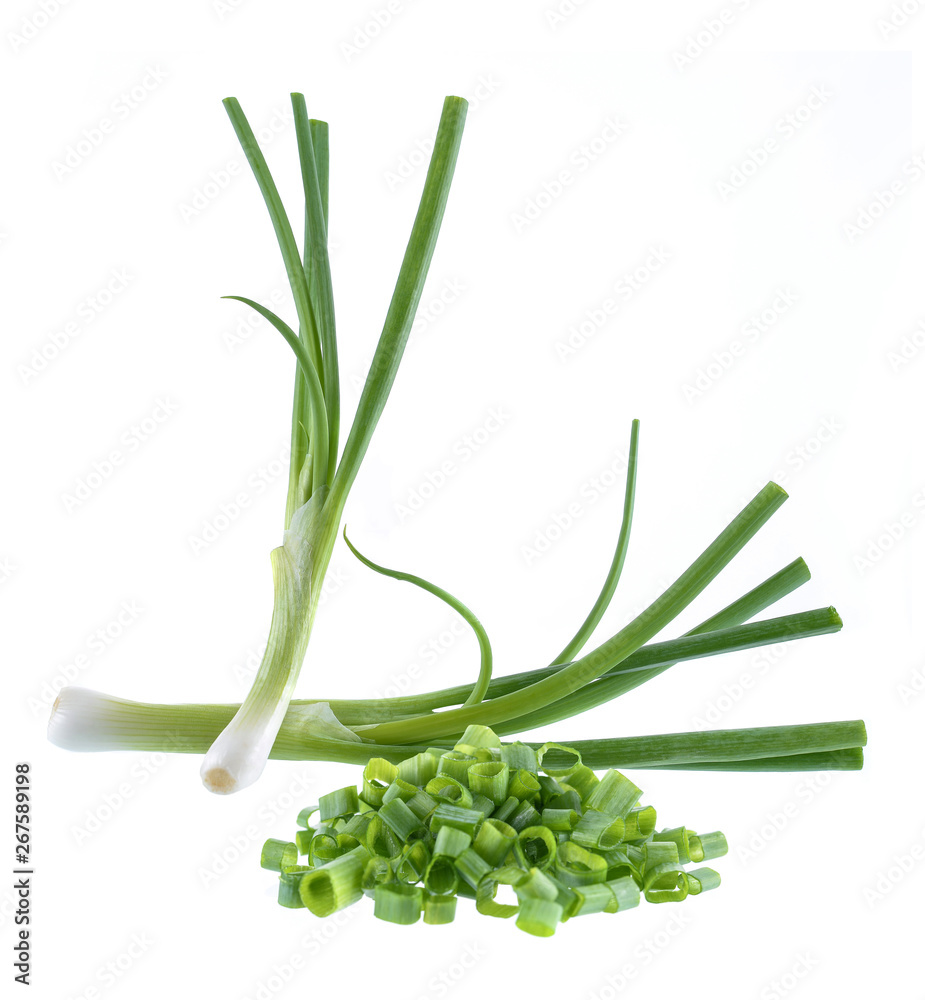 Obraz premium Green onion isolated on the white background