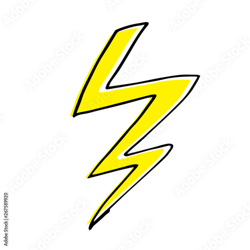 Vector hand drawn illustration of a lightning. photo