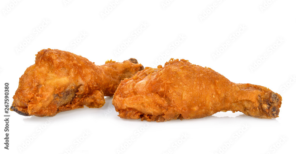 Fried chicken calves isolated on white background