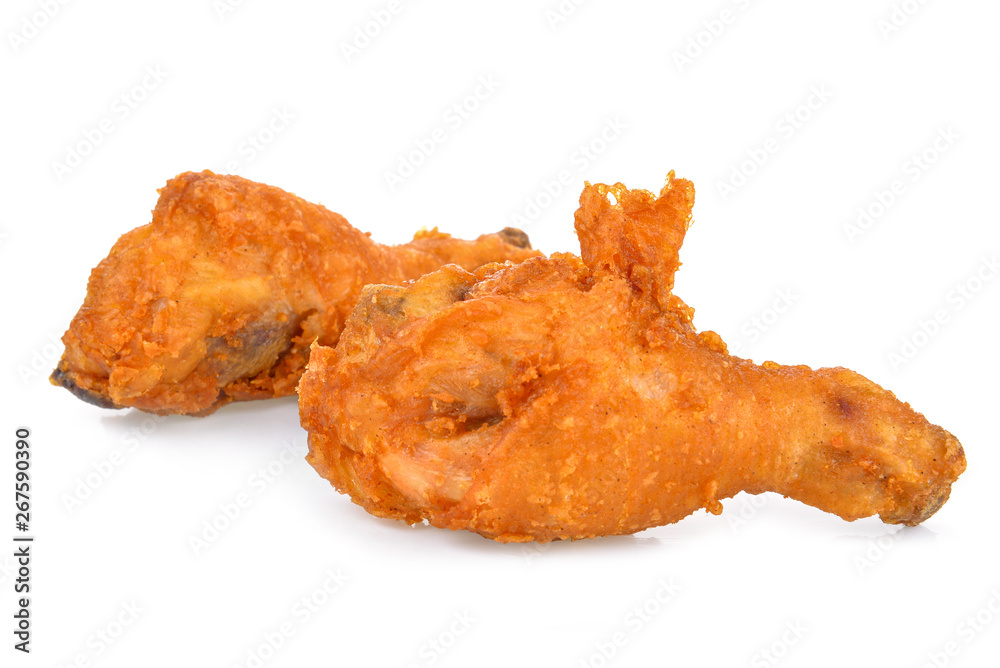 Fried chicken calves isolated on white background Fried chicken calves isolated on white background