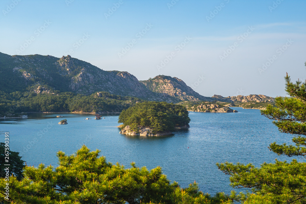 Landscape of Lake Samilpo in north korea