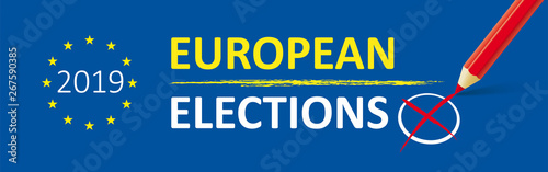 Paper Banner European Elections 2019 Red Pen
