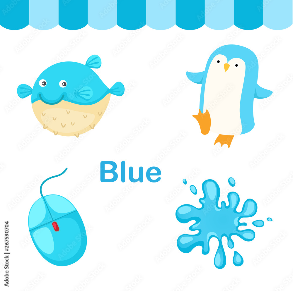Illustration of isolated color blue group vector