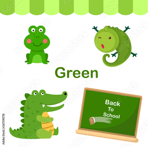 Illustration of isolated color green group vector