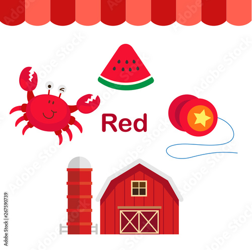 Illustration of isolated color red group vector