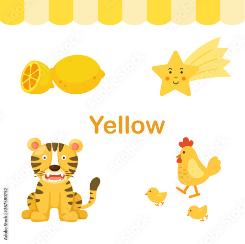 Illustration of isolated color yellow group vector