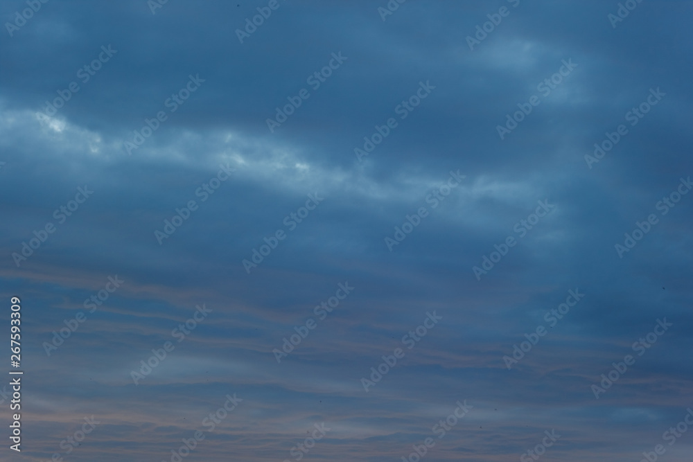 Clouds in the evening sky. Close-up