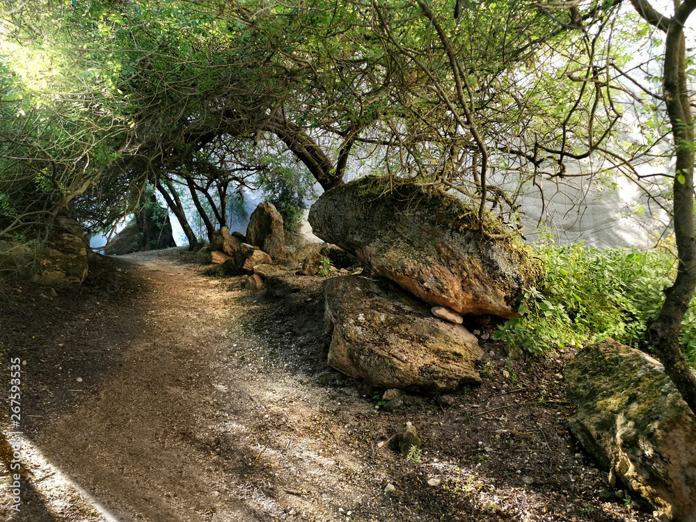 Mysterious footpath in the ancient place Mysterious footpath in the ancient place