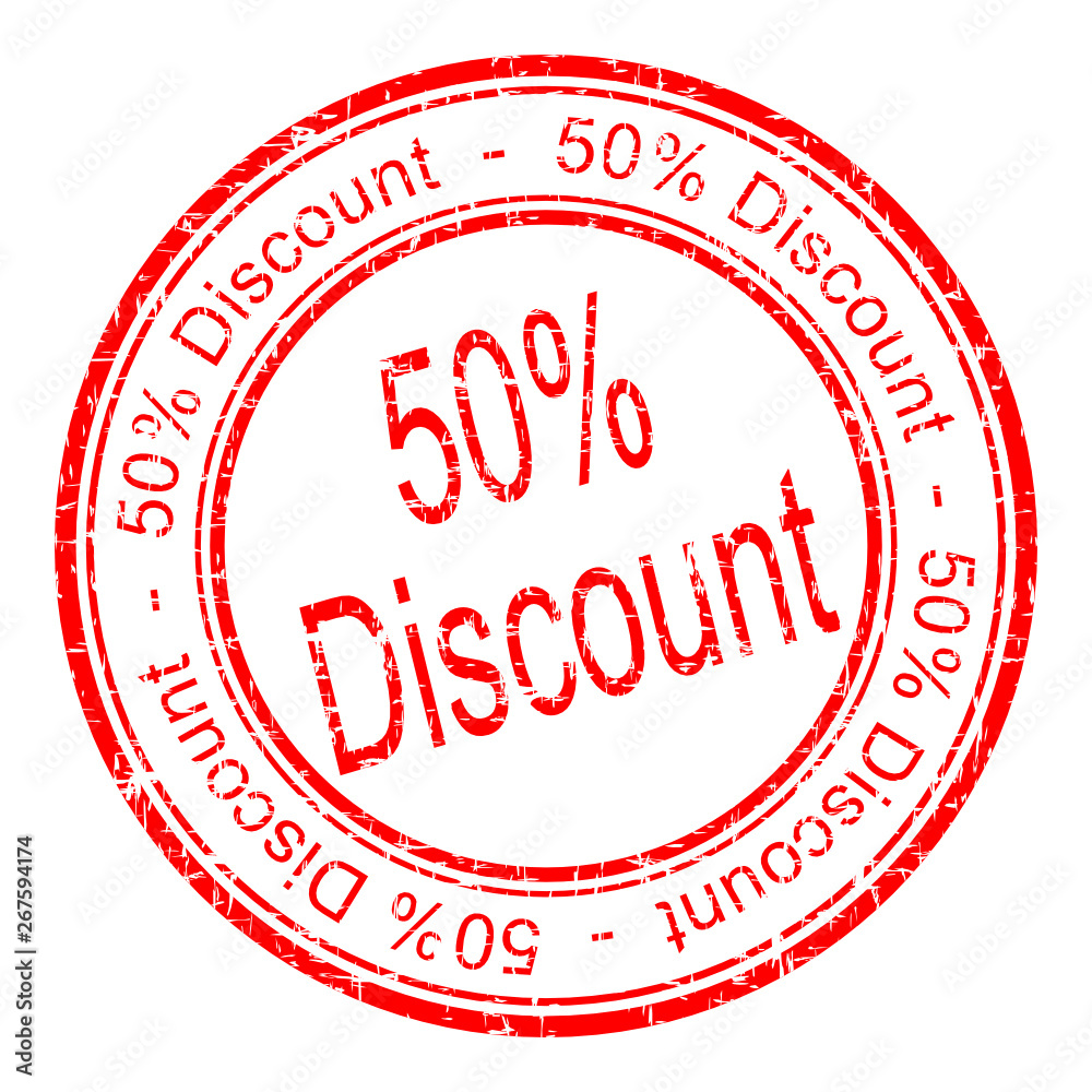 50% Discount rubber stamp - illustration 50% Discount rubber stamp - illustration