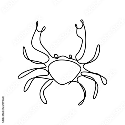 Crab one line drawing minim...