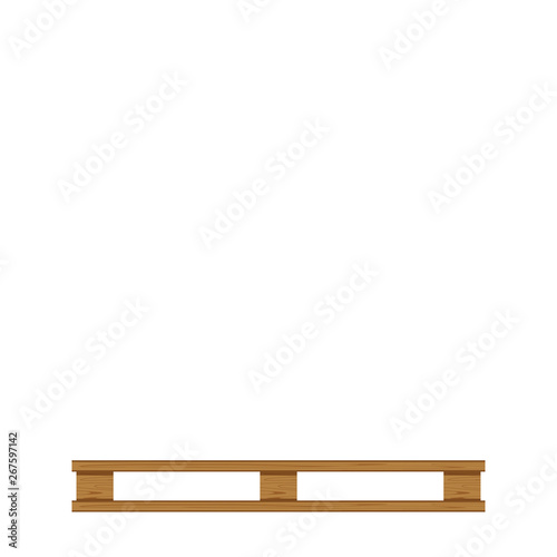 empty wooded pallet isolated on white background and copy space, blank pallet wood for placing products boxes stack in factory warehouse, illustration wooded pallet for crate boxes storage