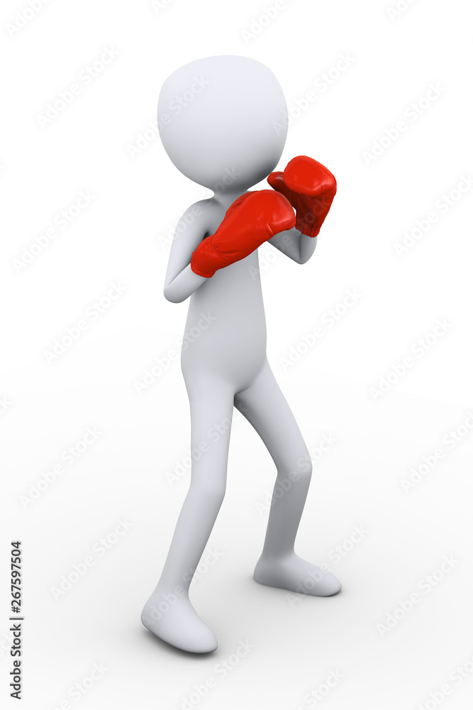 3d illustration of boxer fighter pose 3d illustration of boxer fighter pose