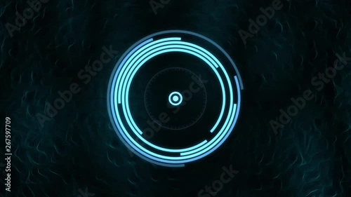 Blue target search interface. Modern science motion graphics background. Concept of scanning data and modern technology. photo