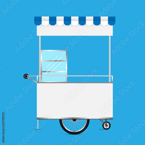 kiosk white, template blank of kiosk wheels cart stock clip art for design, kiosk empty for design of market and exterior symbol, set of market food outdoor, wheels cart kiosk for business small shop