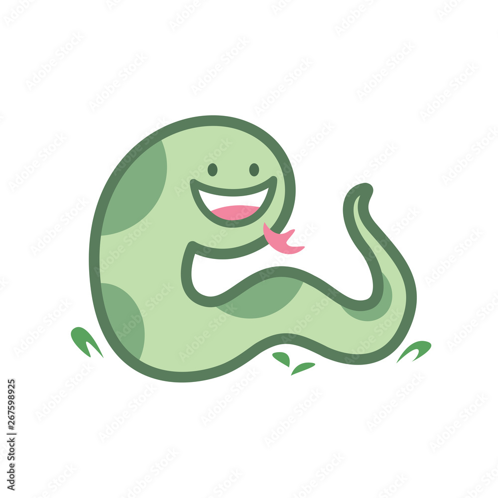Fototapeta premium snake cartoon character cute isolated on white background, beautiful snake cartoon characters cute, clip art snake blue lovely and funny, clipart snake mascot cartoon green pastel color