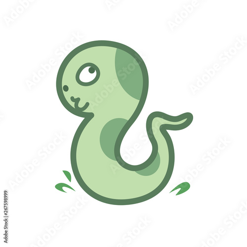 snake cartoon character cute isolated on white background, beautiful snake cartoon characters cute, clip art snake blue lovely and funny, clipart snake mascot cartoon green pastel color © cgdeaw