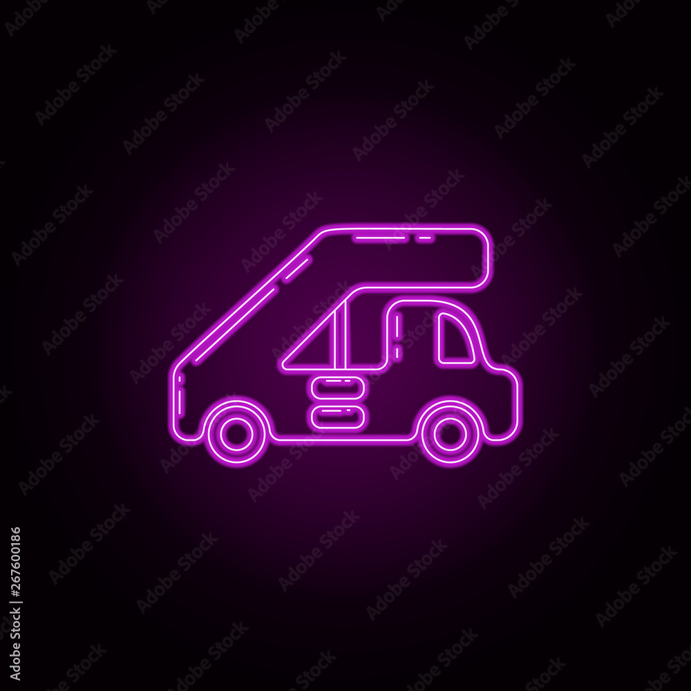 Mobile gangway neon icon. Elements of airport set. Simple icon for websites, web design, mobile app, info graphics