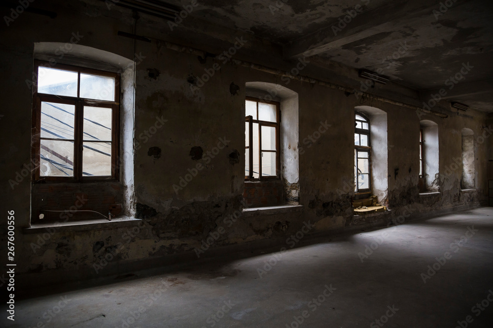 interior of an abandoned building