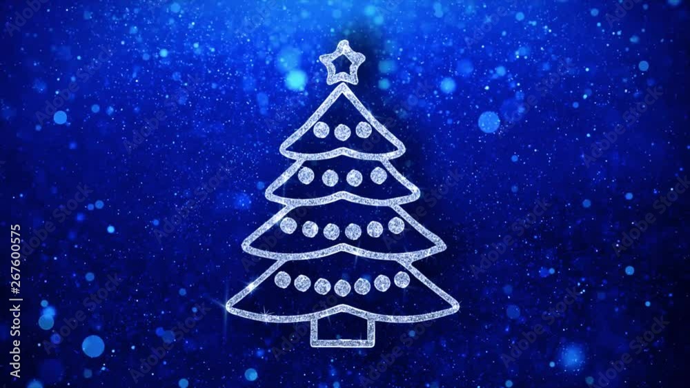 Christmas Tree Element Icon Symbol Abstract Blinking Sparkle Glitter Particle Looped Background. Gift, card, Events, Message, Holiday. Christmas Tree Element Icon Symbol Abstract Blinking Sparkle Glitter Particle Looped Background. Gift, card, Events, Message, Holiday.