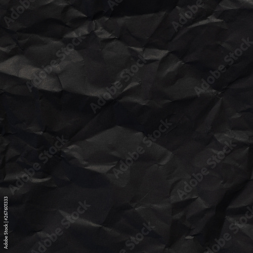 black paper texture background, crumpled pattern