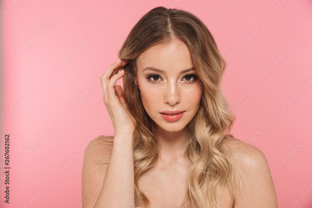 Portrait of a beautiful young girl with blonde curly hair Portrait of a beautiful young girl with blonde curly hair