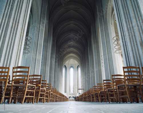 Grundtvig's church in Copenhagen, Denmark.The rare example of expressionist church architecture. Stunning interior designed by Peder Vilhelm Jensen-Klint photo