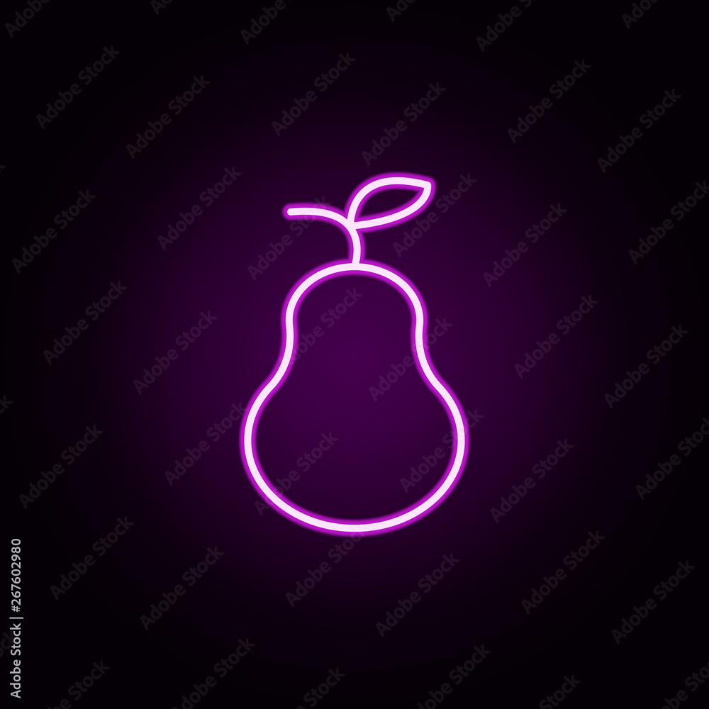 pear neon icon. Elements of Fruit set. Simple icon for websites, web design, mobile app, info graphics pear neon icon. Elements of Fruit set. Simple icon for websites, web design, mobile app, info graphics