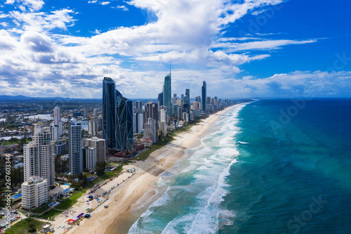 View of Surfers Paradise and Broadbeach on the Gold Coast looking from the south © Zstock