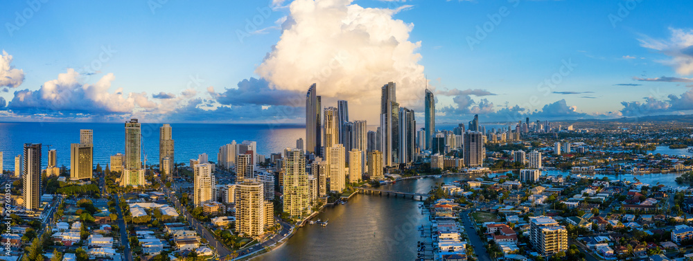 Panorama of Surfers Paradise on Queensland's City of Gold Coast