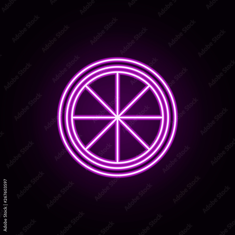 lemon sliced neon icon. Elements of Fruit set. Simple icon for websites, web design, mobile app, info graphics lemon sliced neon icon. Elements of Fruit set. Simple icon for websites, web design, mobile app, info graphics