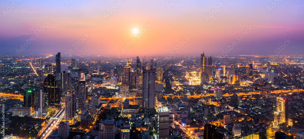 day to night skyline bangkok