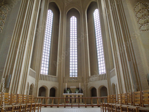 Grundtvig's church in Copenhagen, Denmark.The rare example of expressionist church architecture. Stunning interior designed by Peder Vilhelm Jensen-Klint photo