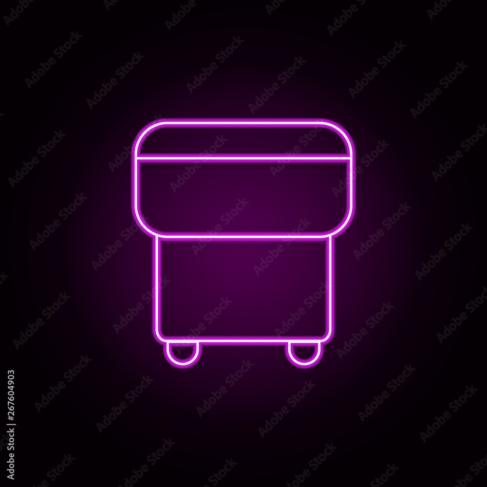 ottoman neon icon. Elements of furniture set. Simple icon for websites, web design, mobile app, info graphics ottoman neon icon. Elements of furniture set. Simple icon for websites, web design, mobile app, info graphics