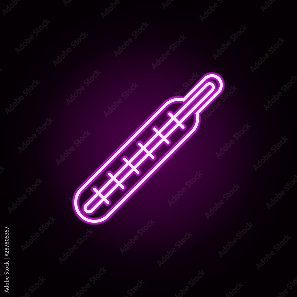 thermometer neon icon. Elements of hospital set. Simple icon for websites, web design, mobile app, info graphics thermometer neon icon. Elements of hospital set. Simple icon for websites, web design, mobile app, info graphics
