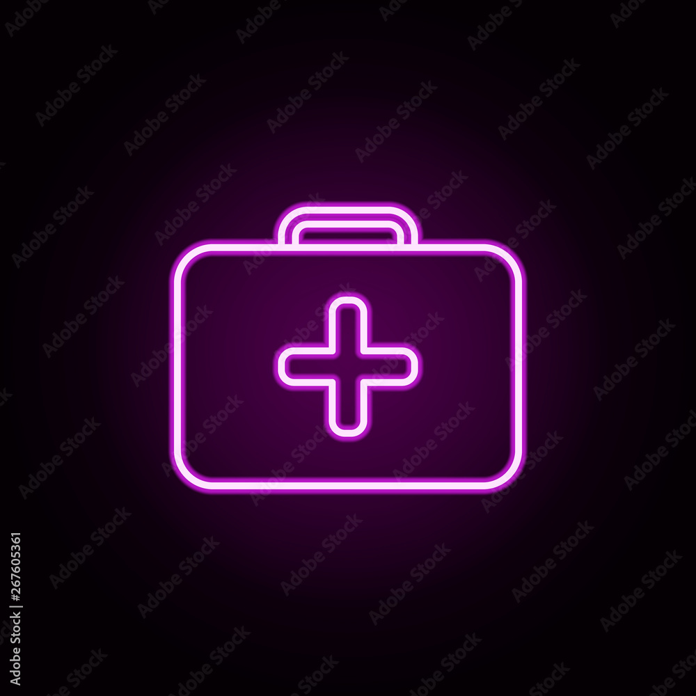 first aid kit neon icon. Elements of hospital set. Simple icon for websites, web design, mobile app, info graphics first aid kit neon icon. Elements of hospital set. Simple icon for websites, web design, mobile app, info graphics