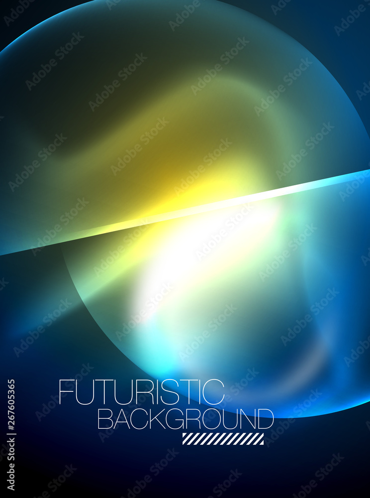 Blue neon bubbles and circles futuristic abstract background Blue neon bubbles and circles futuristic abstract background