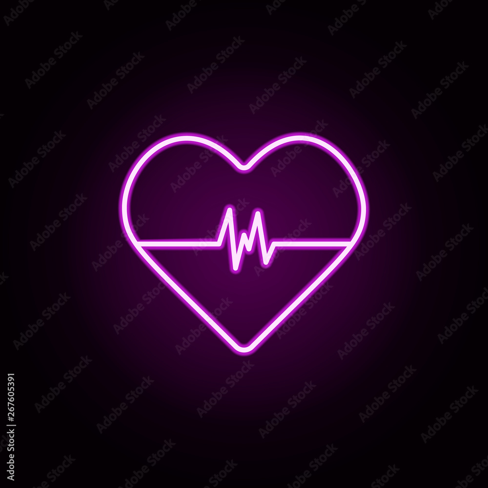 palpitation neon icon. Elements of hospital set. Simple icon for websites, web design, mobile app, info graphics