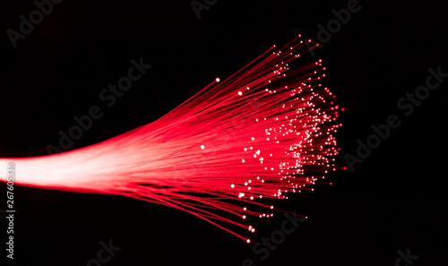 Obraz na płótnie red Fiber optics lights abstract background