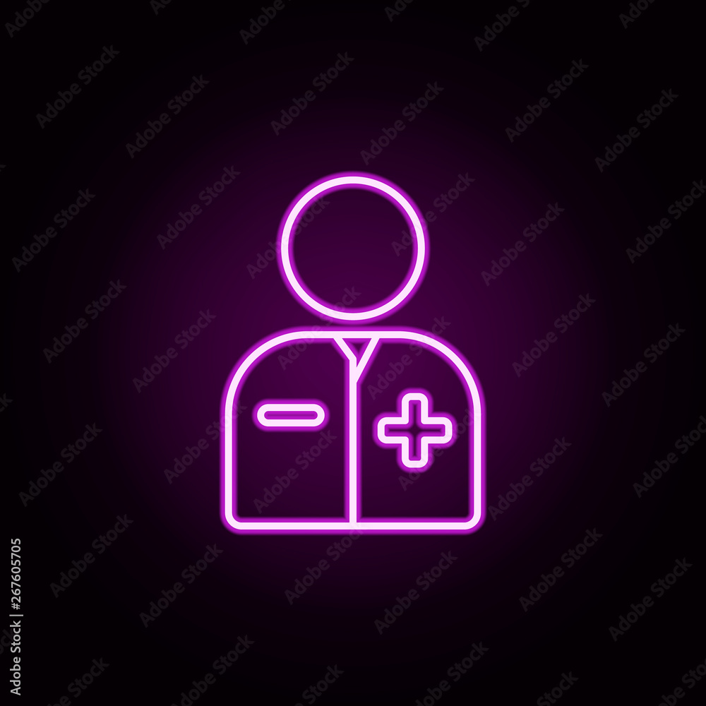 doctor neon icon. Elements of hospital set. Simple icon for websites, web design, mobile app, info graphics doctor neon icon. Elements of hospital set. Simple icon for websites, web design, mobile app, info graphics