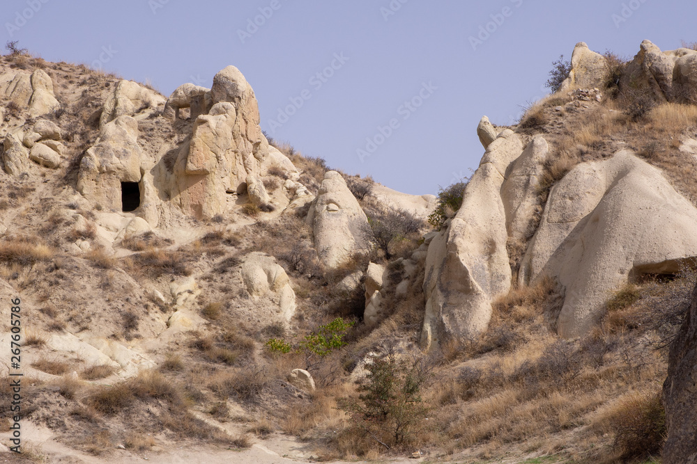Fototapeta premium Aerial view of Goreme town in Cappadocia