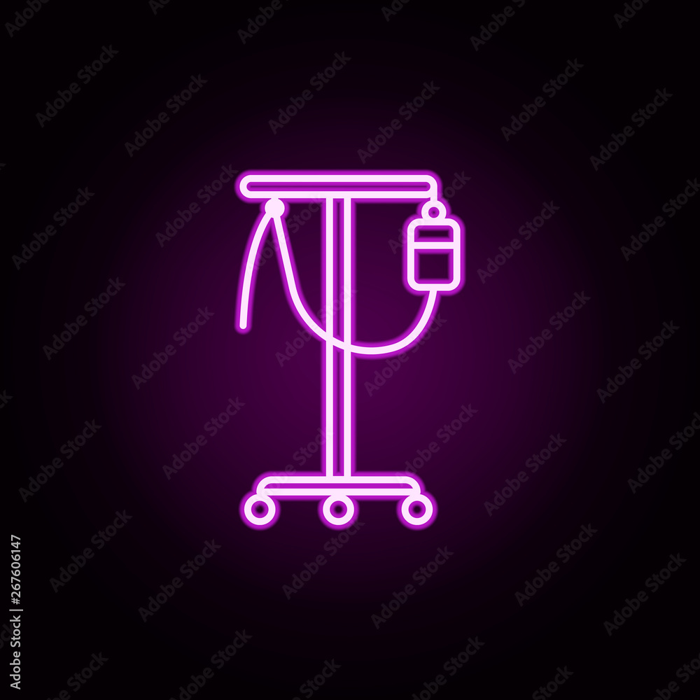 dropper neon icon. Elements of hospital set. Simple icon for websites, web design, mobile app, info graphics