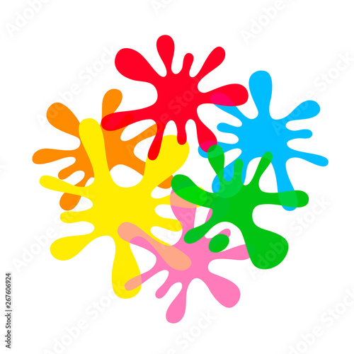 colorful ink blot splash isolated on white background, droplet water splash colorful, multi color droplet inkblot, water drop splatter multi color, colorful splashes concept art colors paint of kid