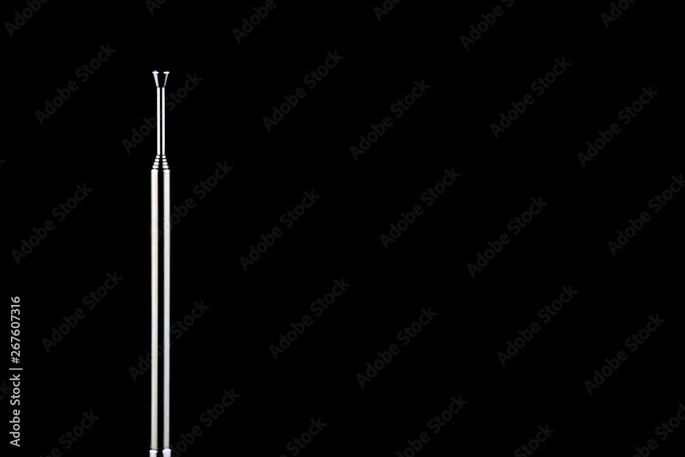 Telescopic Radio Antenna on a Black Background Telescopic Radio Antenna on a Black Background