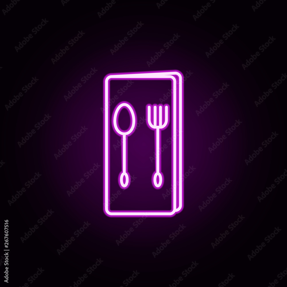 Fototapeta premium restaurant book neon icon. Elements of restaurant set. Simple icon for websites, web design, mobile app, info graphics