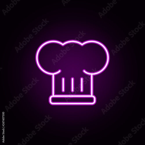 chef's hat neon icon. Elements of restaurant set. Simple icon for websites, web design, mobile app, info graphics