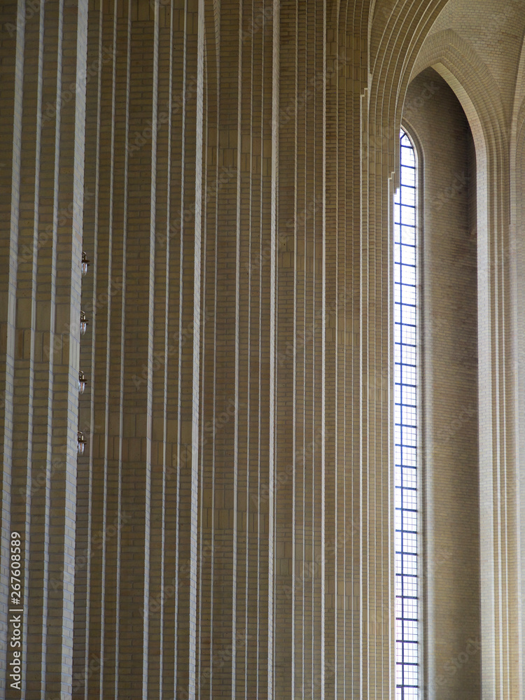 Grundtvig's church in Copenhagen, Denmark.The rare example of expressionist church architecture. Stunning interior designed by Peder Vilhelm Jensen-Klint