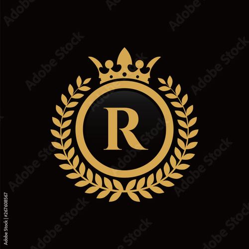 R Initial Royal Crown Logo Stock Vector Adobe Stock