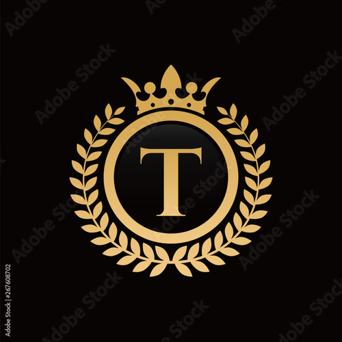 T initial royal crown logo photo