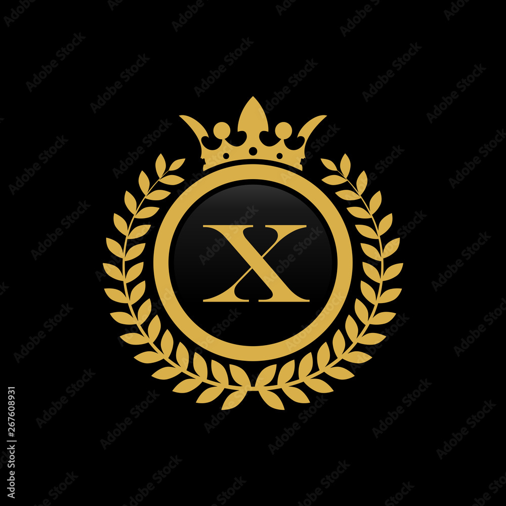 Fototapeta premium X initial royal crown logo